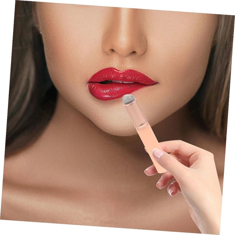 4pcs Silicone Lip Brush Set with Lid Lip Applicator and Concealer Pink round Head Makeup Brush and Cosmetic Use - Image 4