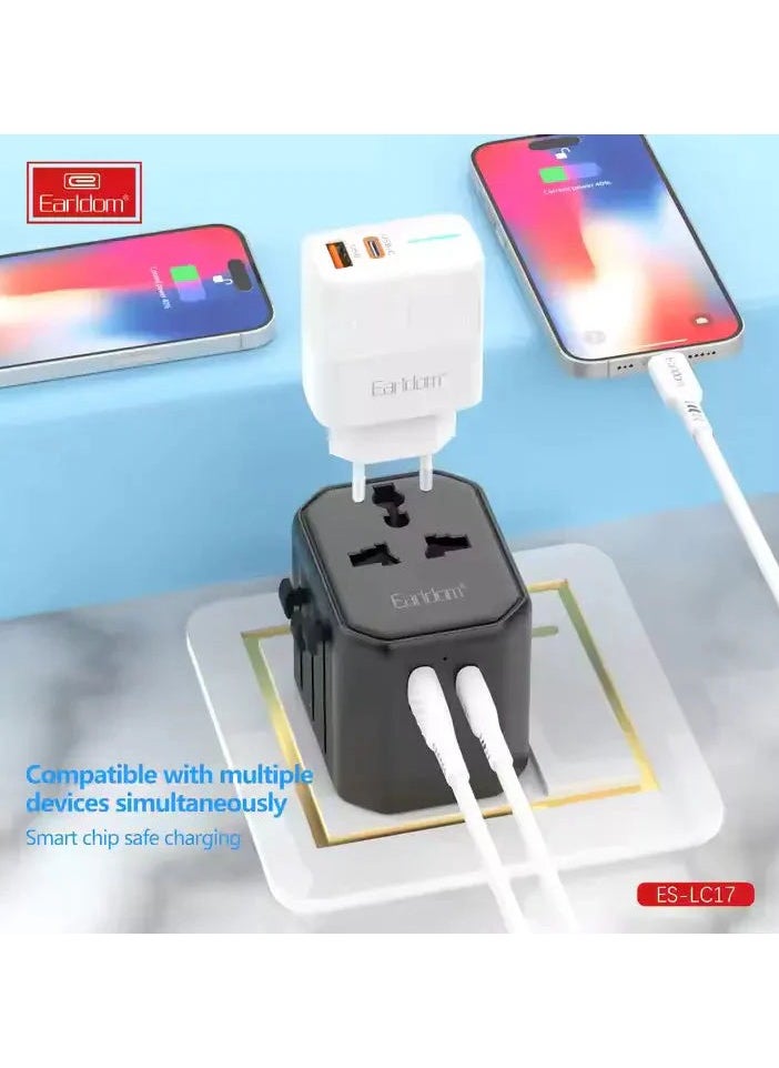 Earldom Earldom LC17 1World International Travel Adapter 2.4A Fast Charging Output  - Image 5