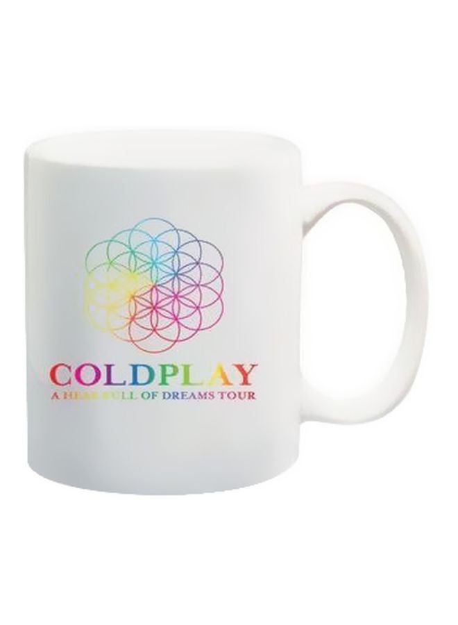 مج مطبوع عليه كلمة "Coldplay" أبيض