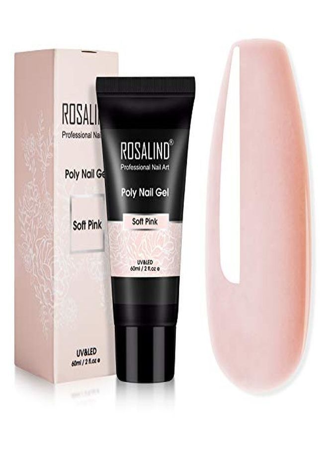 Rosalind - 60Ml Soft Pink Poly Extension Gel Pale Poly Nail Gel Of Nail Art Decoration Acrylic Extension Nail Gel Easy To Diy Use At Home Only Uv Lamp - Image 1