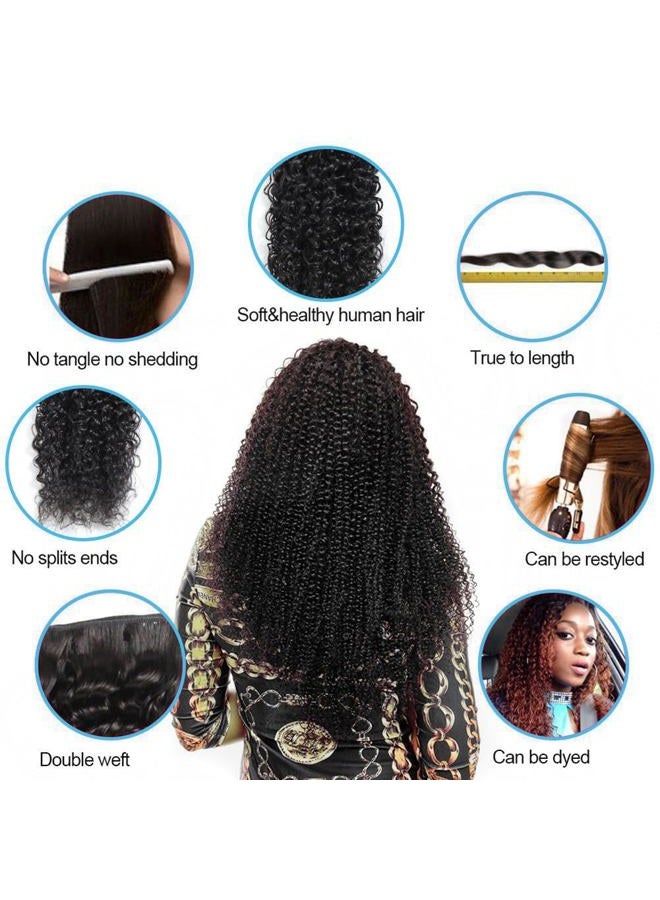 EMOL Curly Human Hair Bundles Thick Curly Weave Bundles Virgin Hair Bundles Full Head Hair Natural Black Color Hair Bundles Can Be Dyed 3 Bundles Total 300g 10 12 14 Inch - Image 5