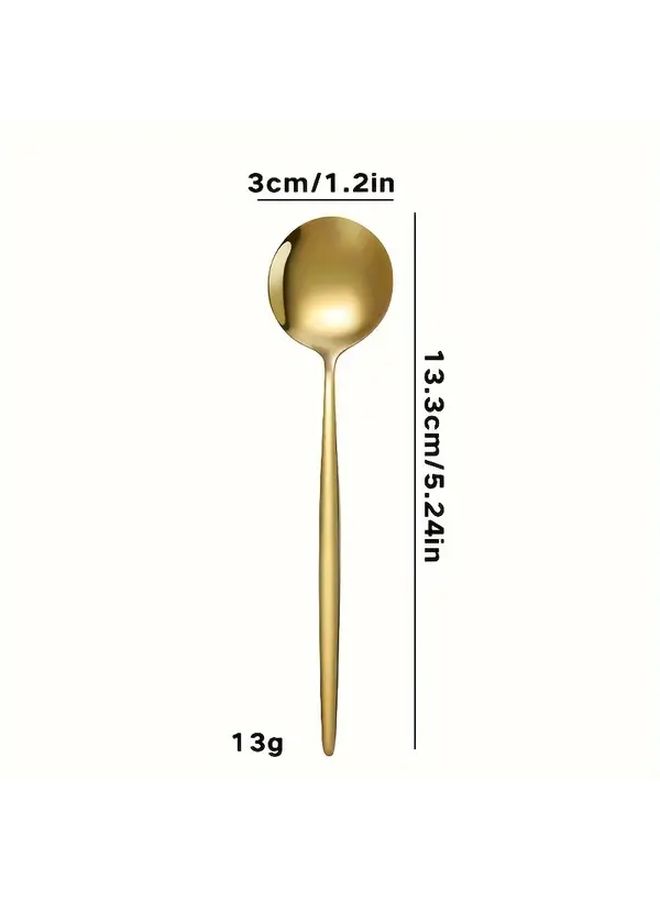6 Piece Gold Tone Stainless Steel Coffee Dessert Spoons Dishwasher Safe For Home Kitchen Restaurant Christmas Halloween Easter Thanksgiving Valentine - Image 3