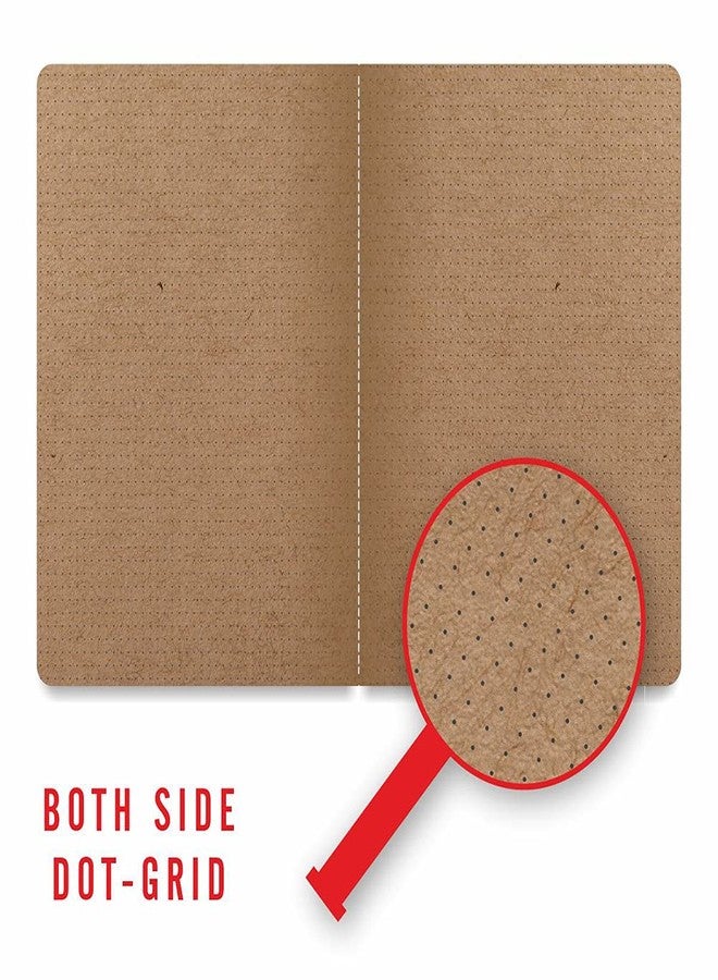 Anupam Khakhi Booklet Sketbook - 100% Recycled Khaki toned Dotted Grid Page - Acid Free - 150 GSM - 40 Pages (A4) - Image 2