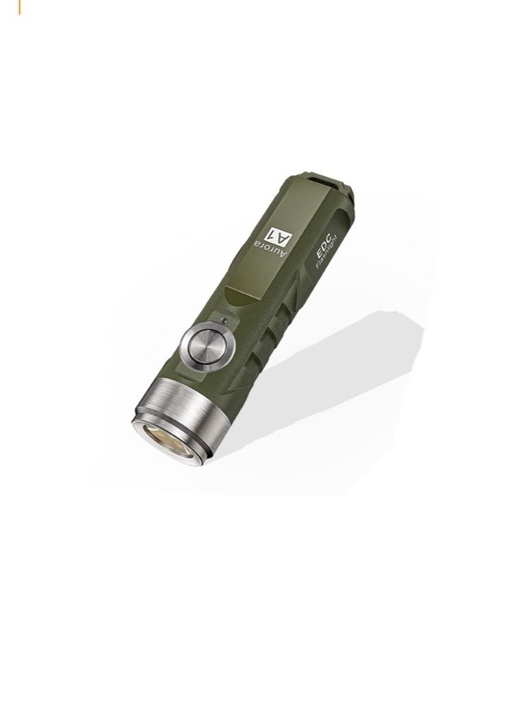 RovyVon RovyVon A1 Keychain Flashlight - 650 Lumens - 110 Meters Beam - 330mAh Battery - Type-C Charging - Military Green  - Image 1