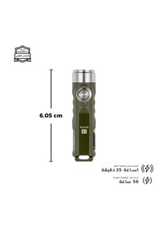 RovyVon RovyVon A1 Keychain Flashlight - 650 Lumens - 110 Meters Beam - 330mAh Battery - Type-C Charging - Military Green  - Image 3