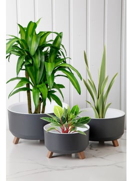Nandy Home طقم أواني زهور من 3 قطع موديل تريبو  - Image 1