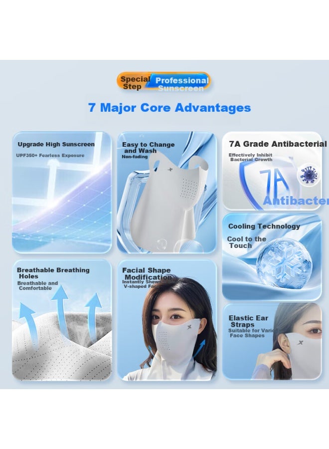 Xtep Sun Protection Cycling Face Mask Hanging Ear Neck Guard Mask Face Bikini Men Women Ice Silk Sunscreen Uv Protection 3D Sunshade - Image 2