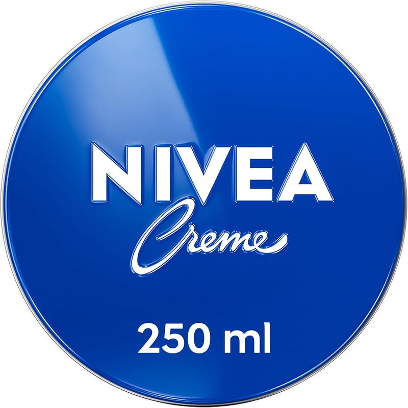 NIVEA Creme Tin 250ml Moisturising Cream Provides Intensive Protective Care for Soft and Supple Skin Ideal for Daily Use as a Face Hand or Body Cream