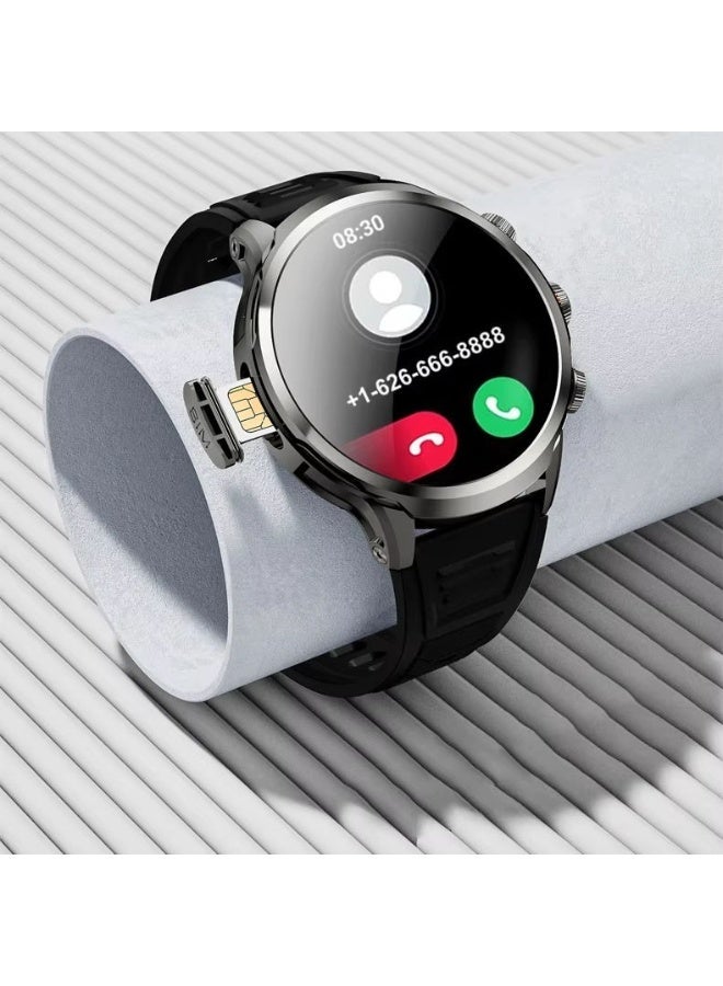 Smartbarry Smartwatch SM405– Super AMOLED Display, 4G SIM Support & Video Calling – Ramadan Special Edition – Includes Dual Silicone Straps – Black - Image 4