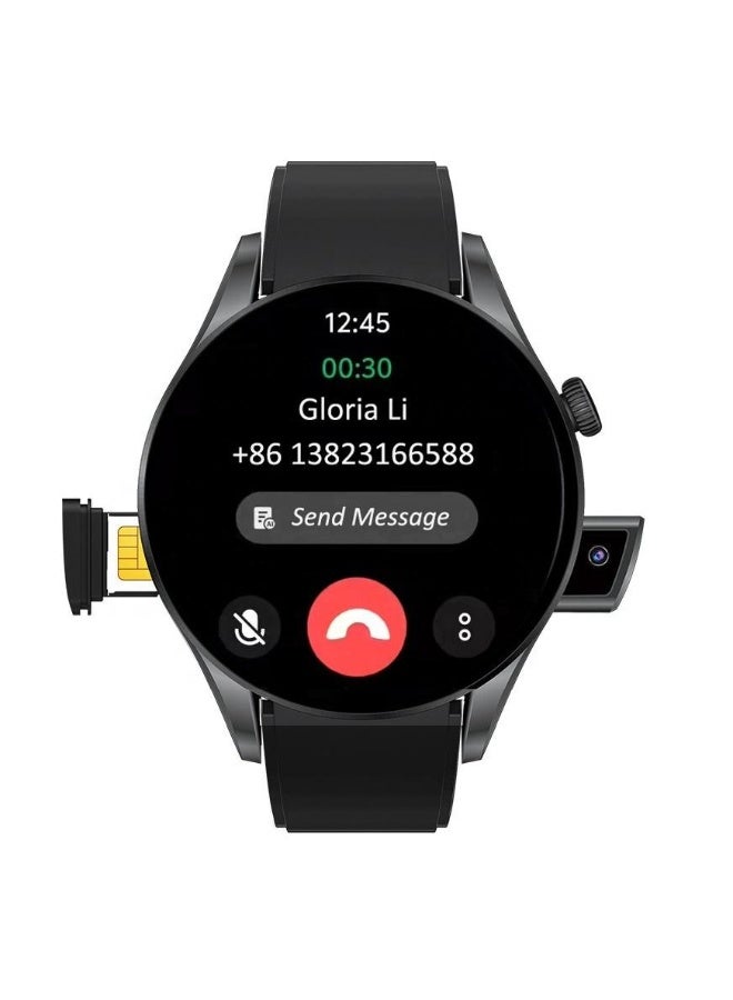 Smartbarry Smartwatch SM405– Super AMOLED Display, 4G SIM Support & Video Calling – Ramadan Special Edition – Includes Dual Silicone Straps – Black - Image 3