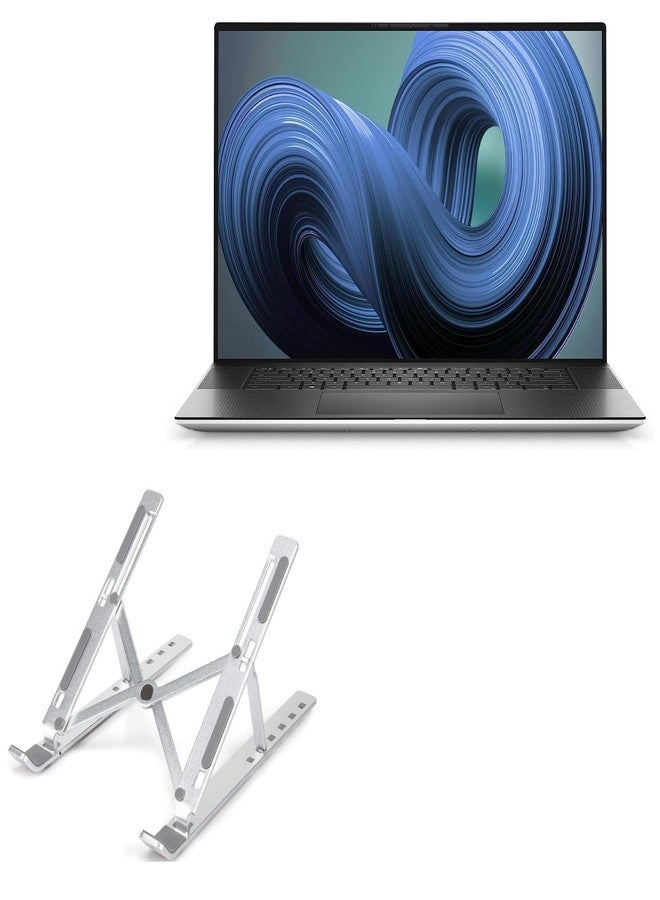 بوكس ويف حامل BoxWave متوافق مع Dell XPS 17 (9720) - حامل QuickSwitch صغير الحجم، قابل للطي، متعدد الزوايا، قابل للطي - فضي معدني - Image 1