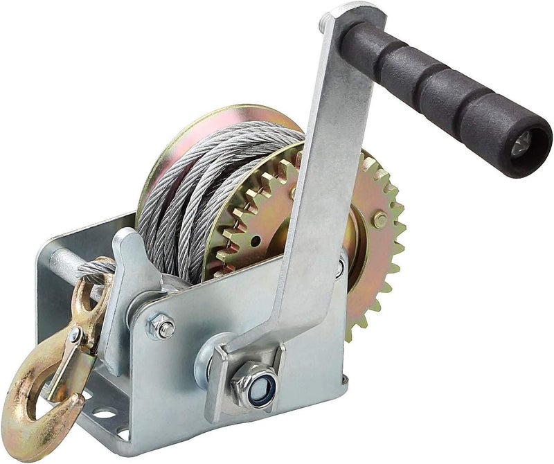 Aconnet 800lbs Capacity Heavy Duty Crank Winch with 26FT Wire Rope and Hook - Image 1