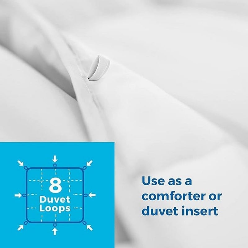 Linenspa 4 Seasons Microfibre Duvet - Ultra Soft All Season Duvet, 220 x 240 cm, White - Image 4