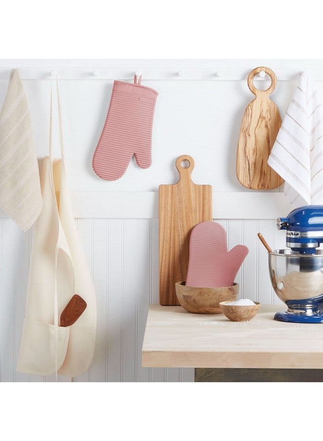 KitchenAid KitchenAid Ribbed Soft Silicone Oven Mitt Set, Dried Rose 2 Count  - Image 1