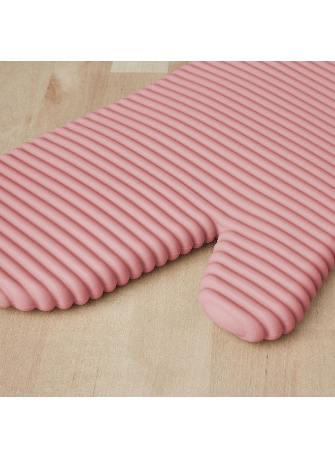 KitchenAid KitchenAid Ribbed Soft Silicone Oven Mitt Set, Dried Rose 2 Count  - Image 4