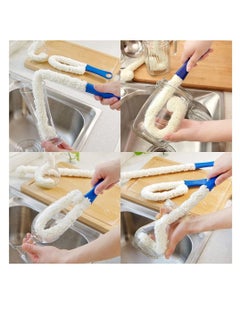 Excefore Bottle Brush Cleaner, Bendable Long Water Bottles Cleaner Brushes with Long Handle, Flexible Bottle Washer Cup Scrubber & Round Bottle Scrub Brush Set, Bottle Cleaning Brush Set  - Image 2
