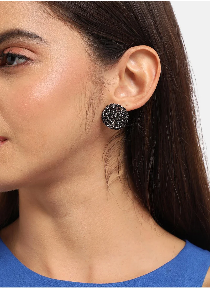 SOHI Embellished Cluster Circular Stud Earrings