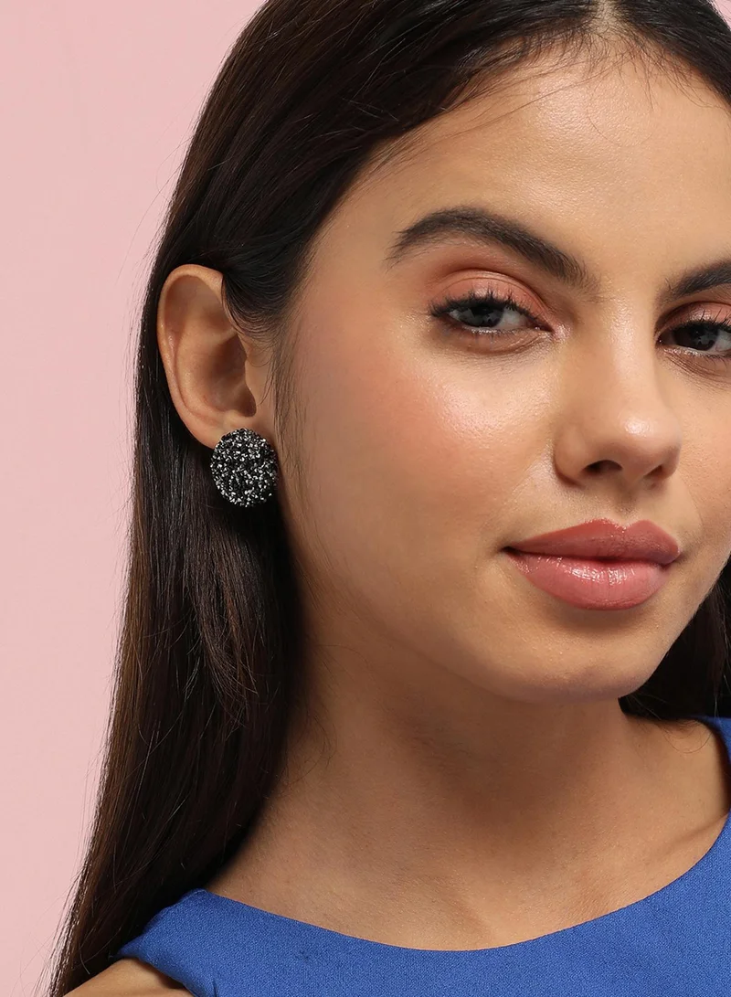 SOHI Embellished Cluster Circular Artificial Stud Earring Jewellery