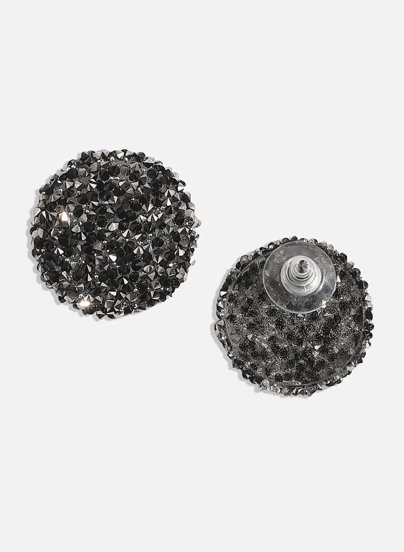 SOHI Embellished Cluster Circular Artificial Stud Earring Jewellery