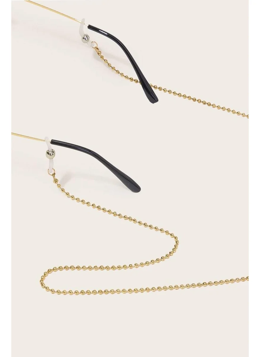 باهلس Women's Gold Color Ball Detail Glasses Chain