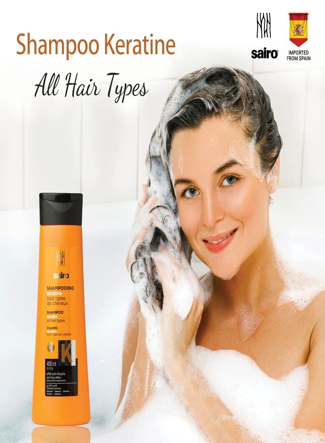 SAIRO Imported Spanish 400ML Keratin Shampoo For All Hair Type, Hair Growth and Hair Fall Control,Silky, Shiny, Smooth Hair Wet Hair Massaging (Imported From Spain) - Image 3