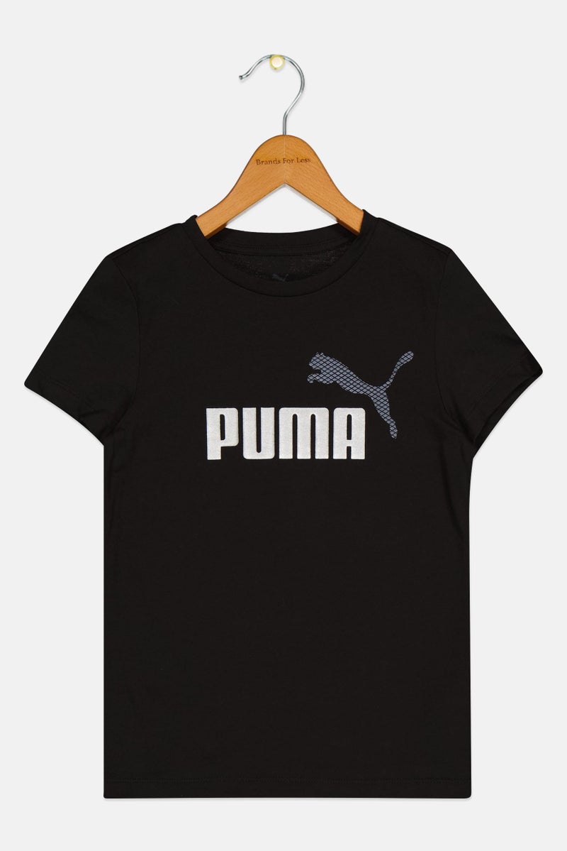 PUMA تي شيرت رياضي للأطفال الأولاد مناسب للخارج، أسود - Image 1