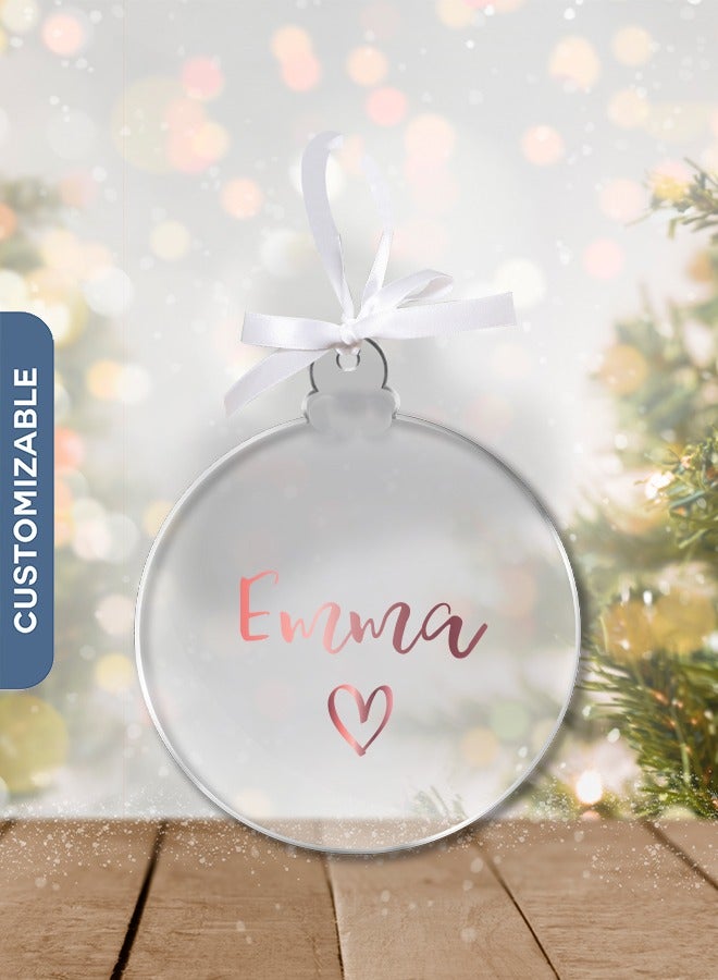 Share the Love Personalised Cloudy Acrylic Christmas Bauble – Custom Festive Ornament for Holiday Décor - Image 1