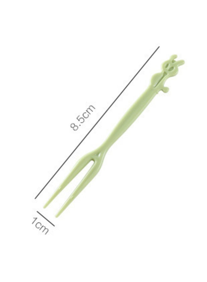 2 Pack 100PCS Plastic Cocktail Picks,Mini Appetizer Forks,Small Cocktail Forks,Cocktail Toothpicks For Appetizers (Green) - Image 2