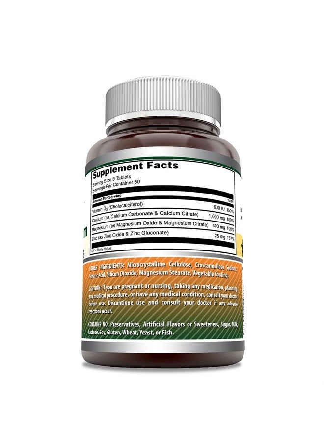 Amazing Formulas Calcium Magnesium Zinc + D3 Supplement | 150 Tablets | Non-GMO | Gluten-Free | Made in USA - pzsku/Z1E707AAC6664E58DEE0FZ/45/_/1715568243/c2101ce6-31b1-4d7b-a542-60e6d0a12224