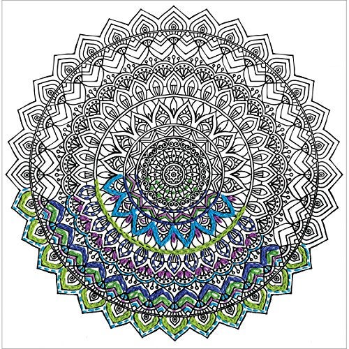 Tobin Zenbroidery Stamped Embroidery 10"X10"-Mandala,White, 10 x 6.38 x 0.13 - Image 1