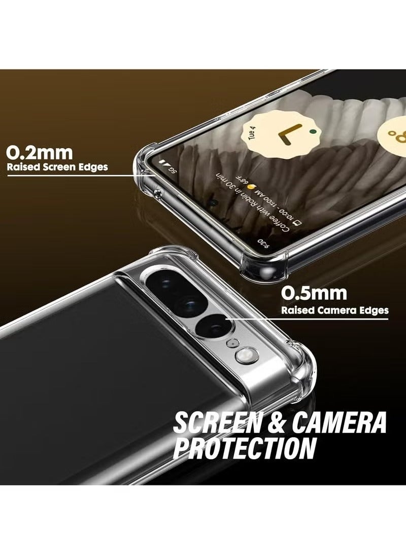 TIGER Google Pixel 7 Pro 5G Case – Transparent Soft Silicone TPU Shockproof Bumper Protective Cover with 1 Piece HD Screen Protector | Slim Fit, Anti-Scratch, Lightweight Case for Pixel 7 Pro | Full Body Protection & Precise Cutouts - Image 2