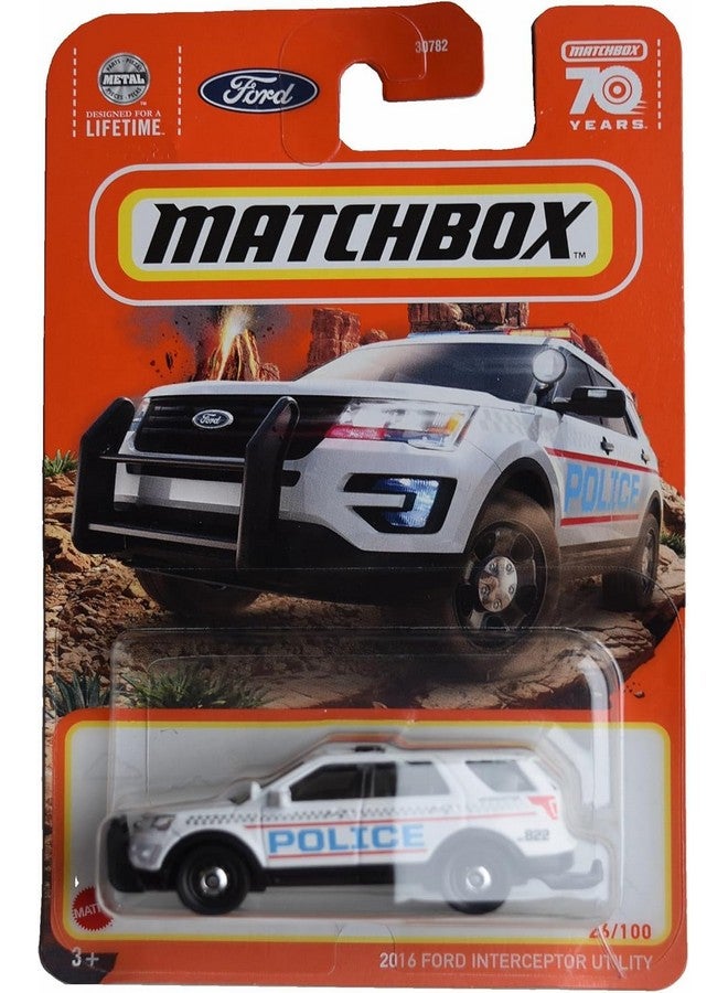 MATCHBOX Matchbox 2016 Ford Interceptor Utility, White 26/100 [Police] 