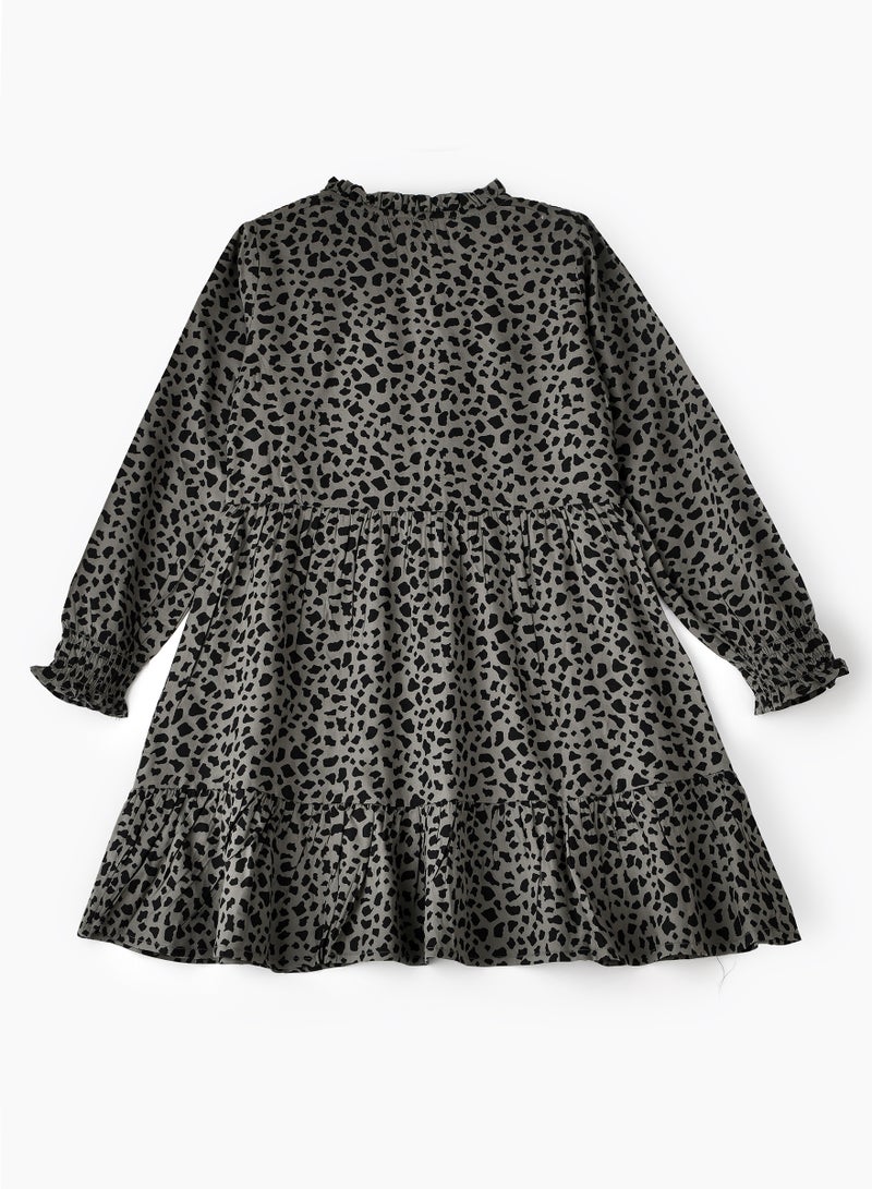 Jelliene فستان مطبوع بالكامل للفتيات 100% فيسكوز، فستان ناعم ومتدفق للفتيات - Image 2