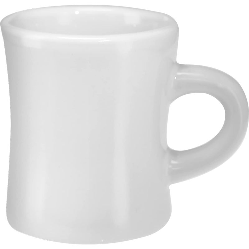 Culver 10Ounce Ceramic Retro Diner Style Heavyweight Restaurant Mug Twofinger Chandle White 1