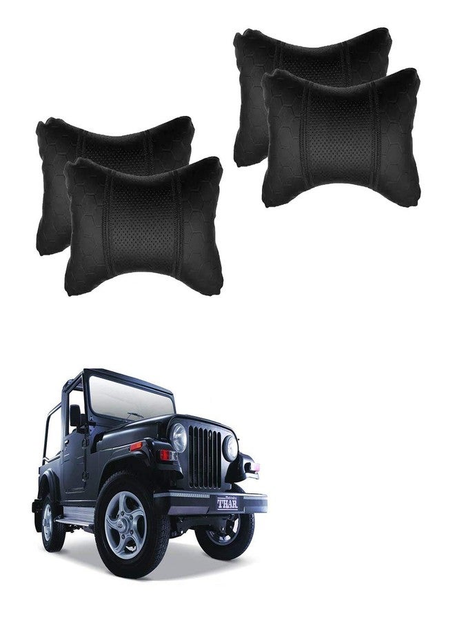 Adroitz Black Football Design Car Neck Rest Cushion with Adjustable Straps (Pair of 2)_106 - Image 1