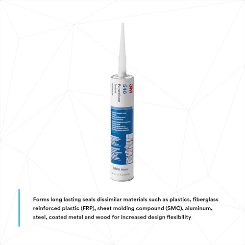 3M Polyurethane Sealant 540 White, Net 10.5 Fluid Ounce Cartridge, (Case of 12) - Image 3