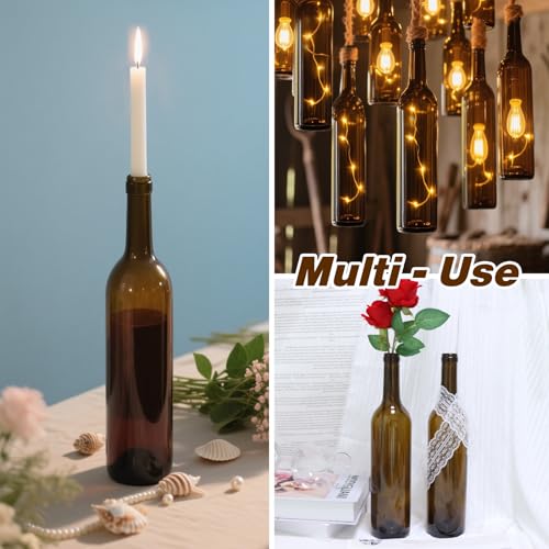 GUANENA 8 Pack 750ml Dark Amber Glass Bottles with Cork Lids and PVC Shrink Capsules, Empty Home Brewing Wine Bottles with Funnel for Sparkling Wine, Juice, Kombucha, Beverages - Image 5