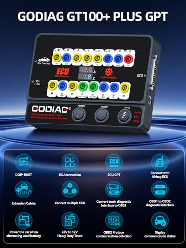 GODIAG GT100 Plus OBD2 Breakout Box, CAN Protocol Detector for ECU Bench Testing Platform, GPT/DOIP/ENET & Car Diagnostics - Image 2
