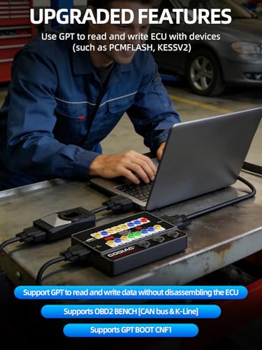 GODIAG GT100 Plus OBD2 Breakout Box, CAN Protocol Detector for ECU Bench Testing Platform, GPT/DOIP/ENET & Car Diagnostics - Image 4