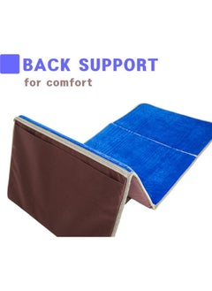 Plynox Simply Muslim Prayer Rug - Foldable Travel Prayer Mat with Back Rest Seat Chair & Carrying Pocket - Luxury Prayer Mat Cushioned & Padded Prayer Rug for Salah - Great Ramadan Or Eid Gift (Blue)  - Image 4