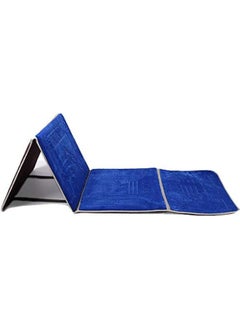 Plynox Simply Muslim Prayer Rug - Foldable Travel Prayer Mat with Back Rest Seat Chair & Carrying Pocket - Luxury Prayer Mat Cushioned & Padded Prayer Rug for Salah - Great Ramadan Or Eid Gift (Blue)  - Image 1