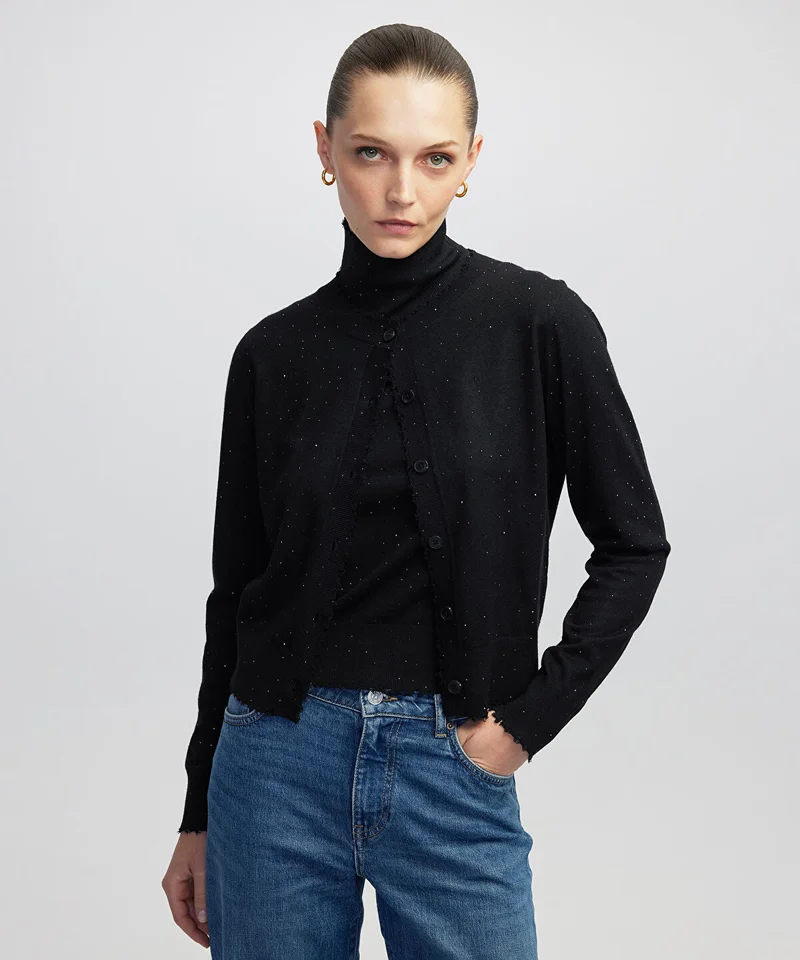 Ipekyol Rhinestone Knit Cardigan