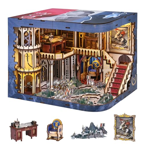 CCCDF Book Nook Kit 3D Wooden Puzzle for Adults Teens DIY Miniature Dollhouse Kit Booknook Tiny House Bookshelf Decor Gifts for Family Friends Napoleon - Image 1