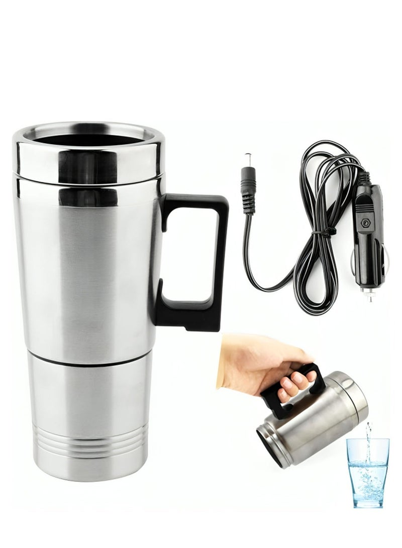 Car Electric Kettle Smart Heating Cup Made Of Stainless Steel 300ml Capacity 24V Portable For Water Coffee And Milk Heating Insulated Thermal Cup With Power Cable Suitable For Travel And Winter Trips Durable Leak Proof Design - Image 5