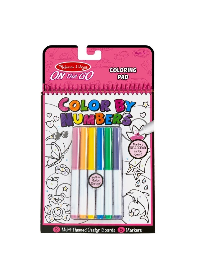 Melissa & Doug H Color By Numbers On-The-Go Coloring Pad (Pink) - Image 1