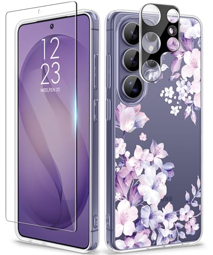 GVIEWIN for Samsung Galaxy S26 Ultra Case, Clear Floral Slim Shockproof Protective Women Phone Case, Non-Yellowing, with Screen Protector & Camera Lens Protector for S26 Ultra 6.9", Foliolosa - Image 1