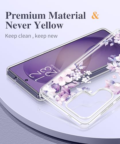 GVIEWIN for Samsung Galaxy S26 Ultra Case, Clear Floral Slim Shockproof Protective Women Phone Case, Non-Yellowing, with Screen Protector & Camera Lens Protector for S26 Ultra 6.9", Foliolosa - Image 3