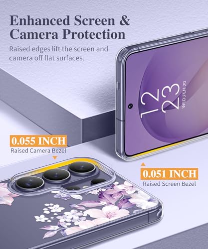 GVIEWIN for Samsung Galaxy S26 Ultra Case, Clear Floral Slim Shockproof Protective Women Phone Case, Non-Yellowing, with Screen Protector & Camera Lens Protector for S26 Ultra 6.9", Foliolosa - Image 5