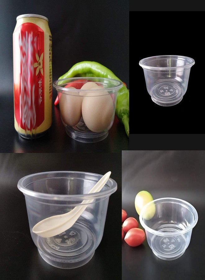 Sohapy 50Pcs 10 OZ/300 ML Clear Plastic Dessert fruit Soup Bowls containers Condiment Bowl Disposable Serving Bowl for Fruits Desserts ice cream water sodas containers for Parties Wedding (50 PACK) - Image 4