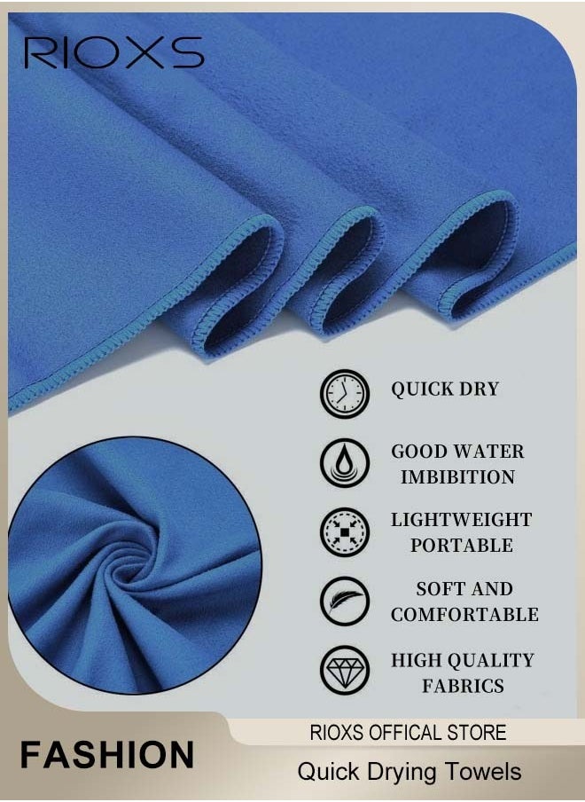 RIOXS - Double-sided Microfiber Towel Quick Fast Drying Compact Beach Towel Lightweight Towels Large Bath Sheet Towel Perfect for Travel Pool Swimming Bath Camping Yoga Gym Sports - Image 1